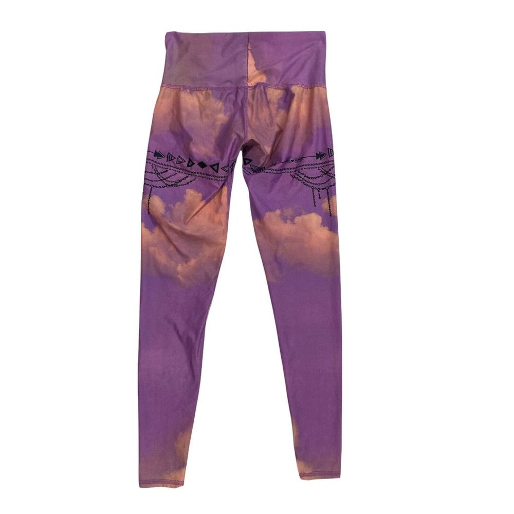 Teeki Yoga Leggings Purple Haze Sz S  Pilates Fitness Gym Made In USA - Picture 3 of 9